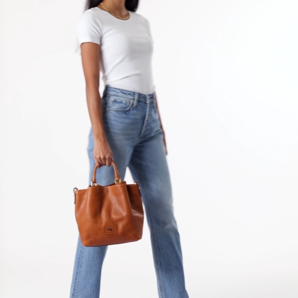 Dooney & Bourke Florentine Barlow Chestnut Vacchetta Leather Crossbody Bag